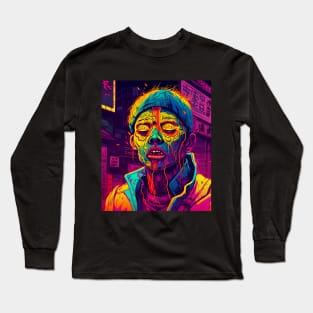 Korean Zombie in neon colours Long Sleeve T-Shirt